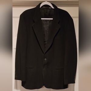 $199 Men's Perry Ellis Black Single Breasted 2 Button Wool Blend Coat Size 42R